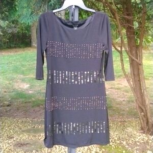 NWOT White House Black Market beaded and sequin little black dress size small